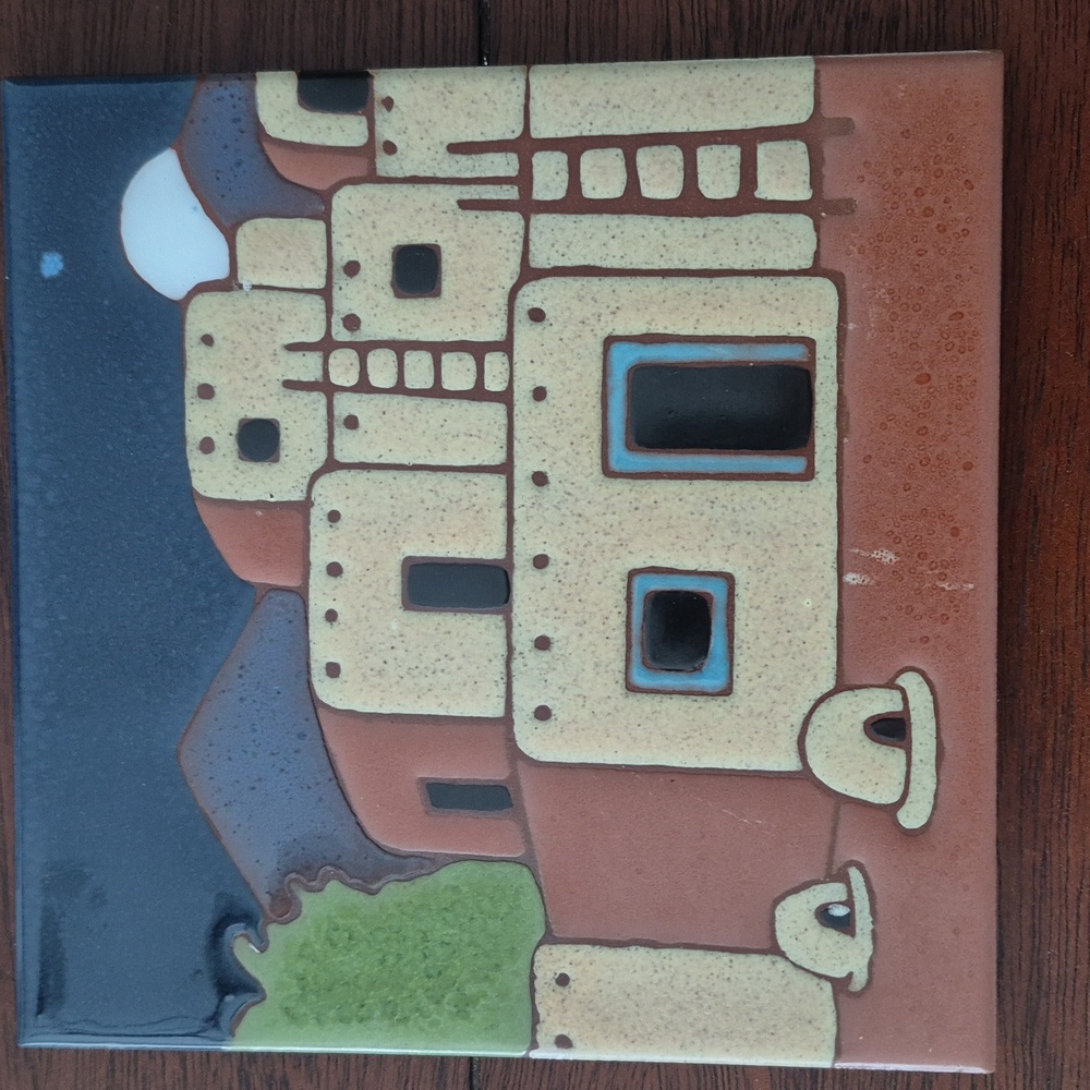 Vintage New Mexico art tile, Rio Grande Tile